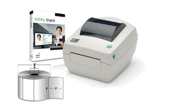 IN-A-BOX, VISITOR PASS SYSTEM, ZEBRA GC420D PRINTER, JOLLY LOBBY TRACK STANDARD SOFTWARE